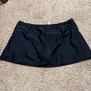 Women’s Black Swim Coverup Skort with Built-In Shorts